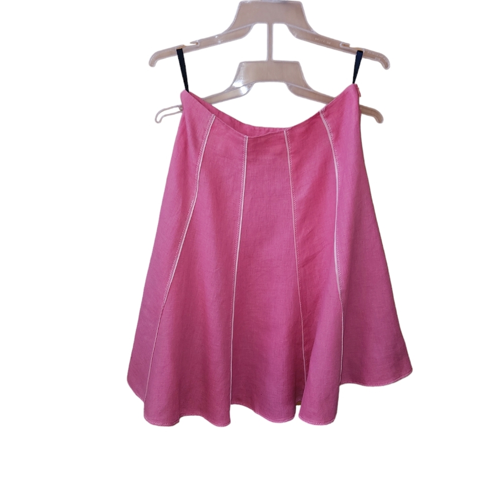 Boden pink 100%linen skirt 12r hidden side zipper